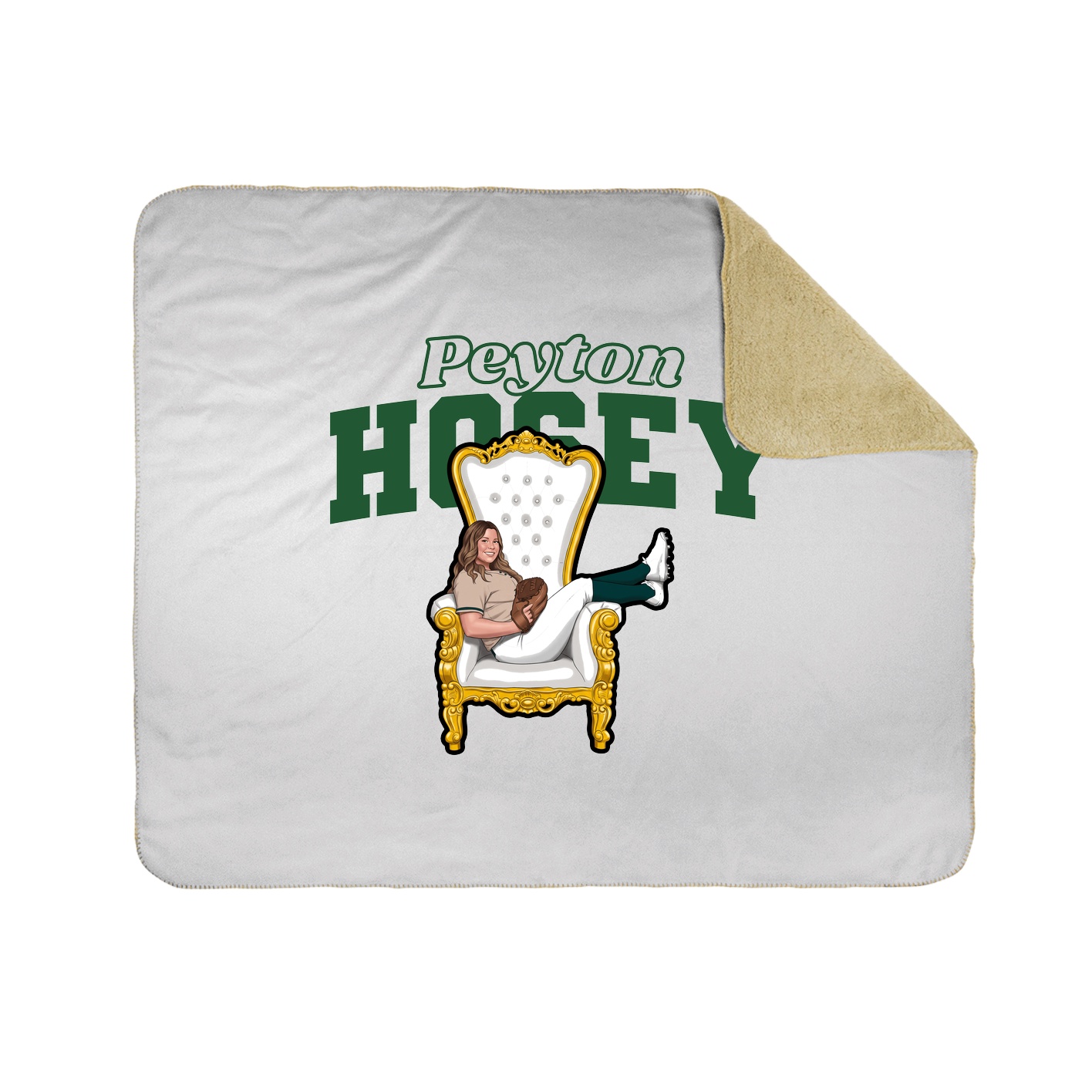 Throw Blanket — Name Arch in White
