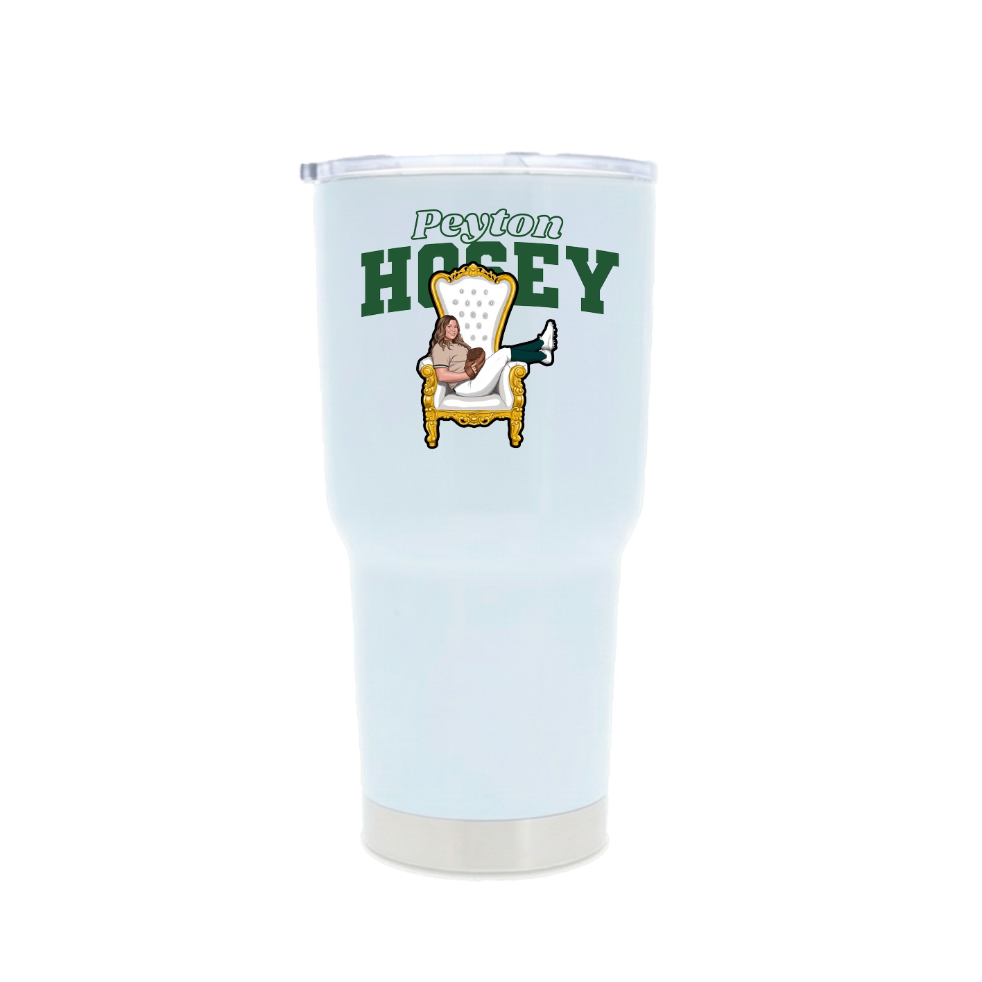 30oz Stainless Steel Tumbler — Name Arch in White