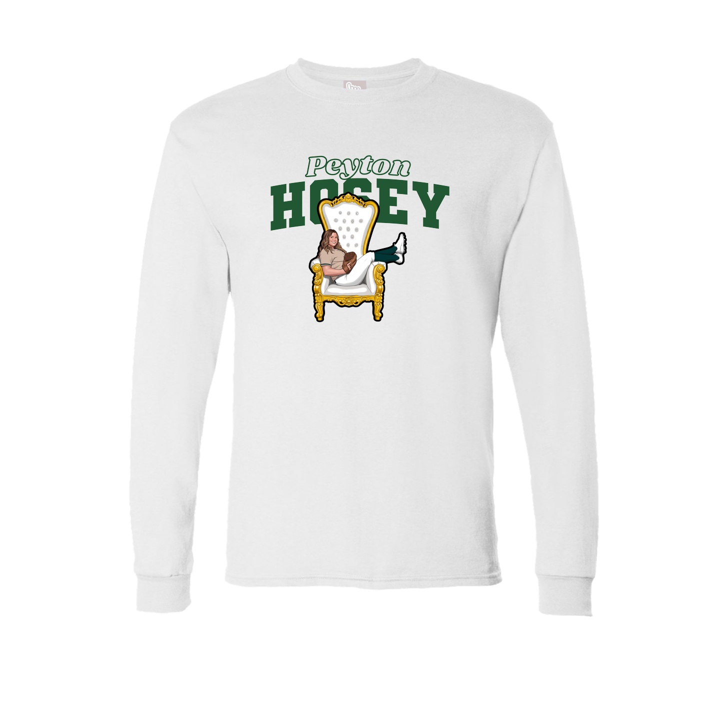Long Sleeve Tee — Name Arch in White