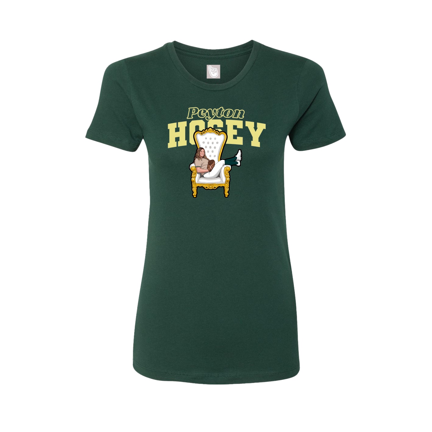 Fitted Women's Tee — Name Arch in Green