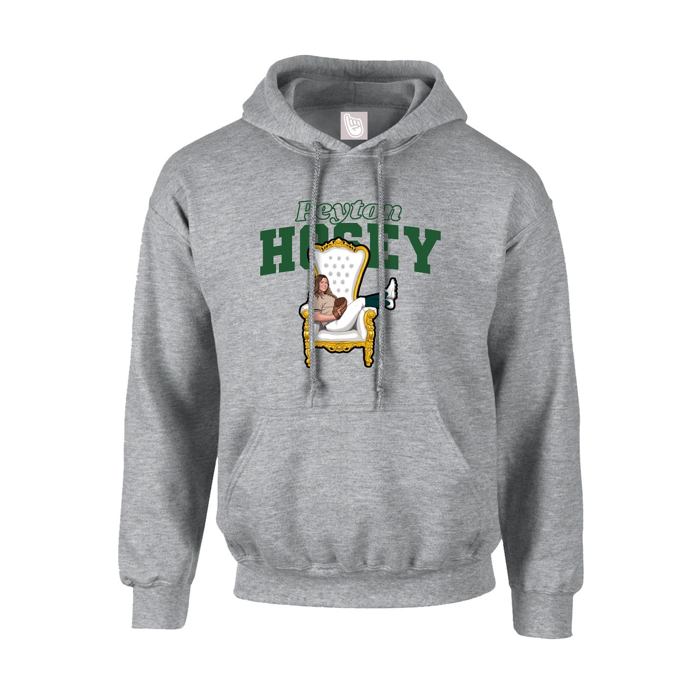 Hoodie — Name Arch in Grey