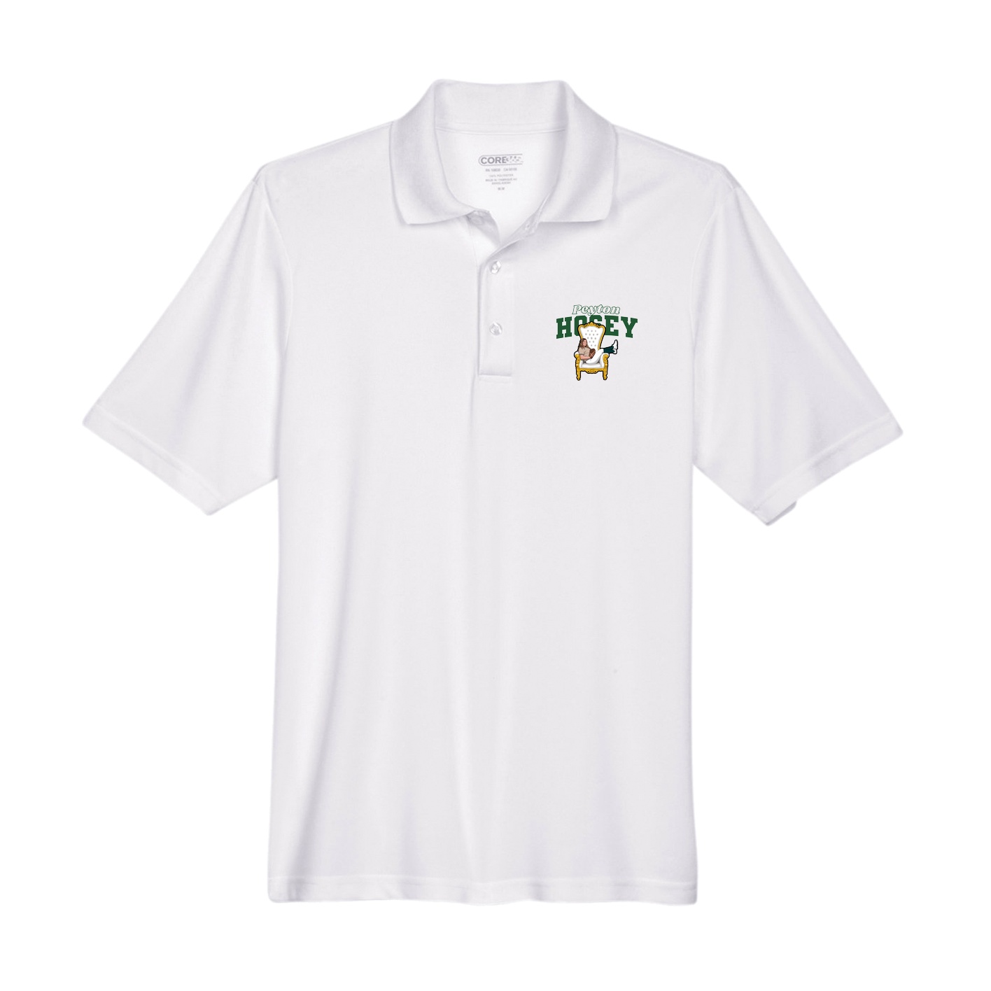 Performance Polo — Name Arch in White