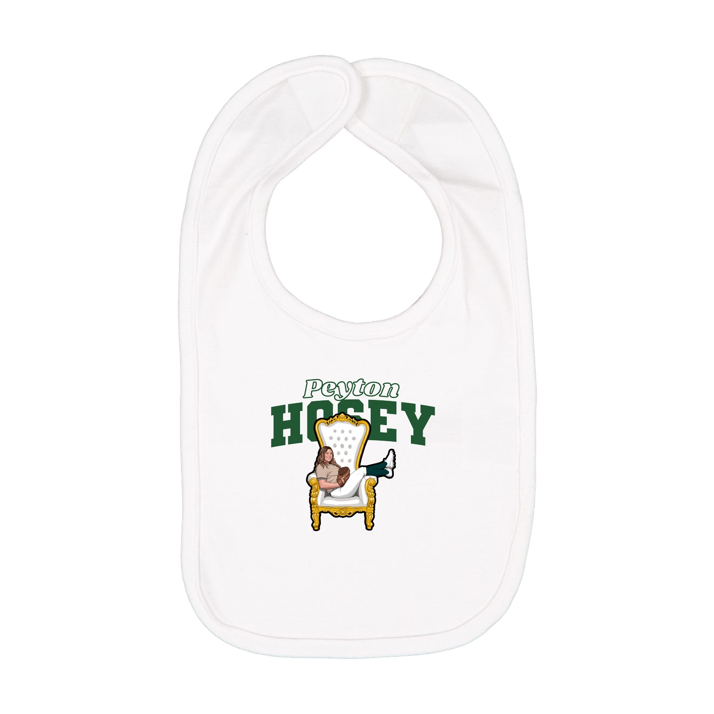 Infant Bib — Name Arch in White