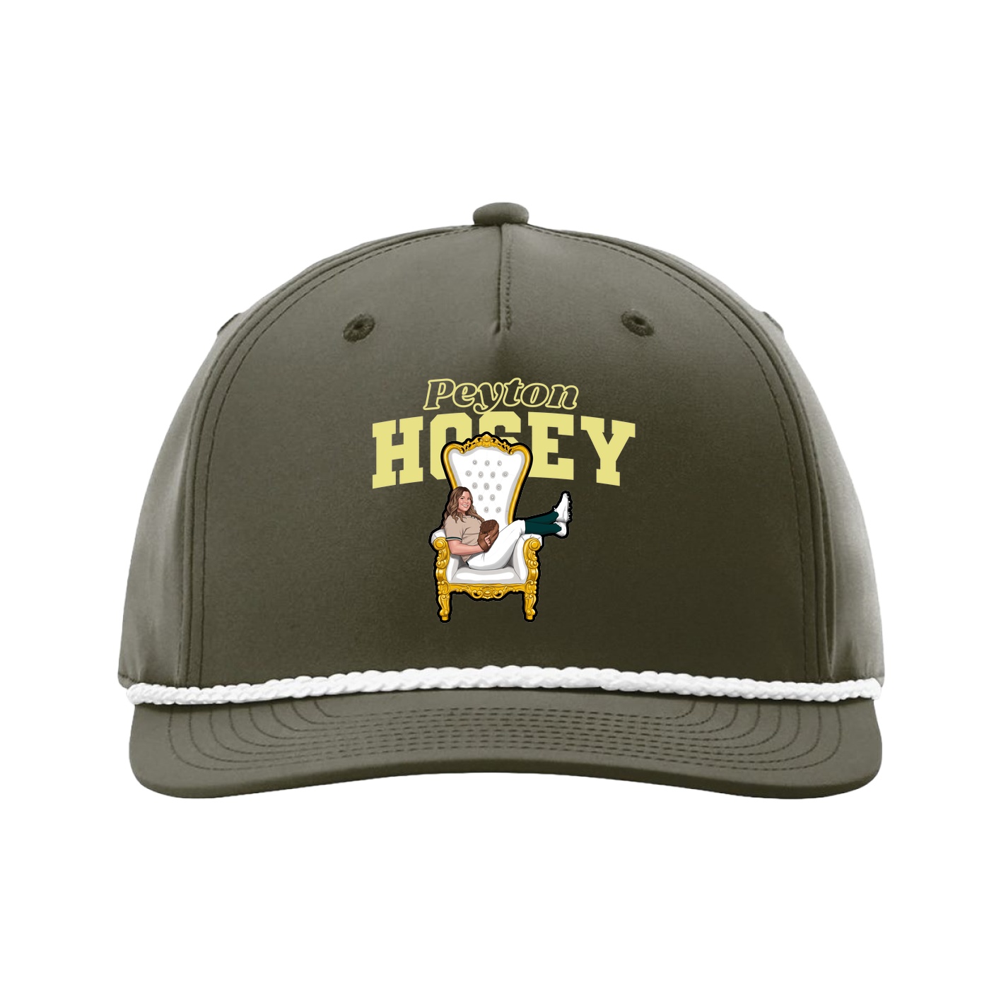 Five-Panel Classic Rope Cap — Name Arch in Green