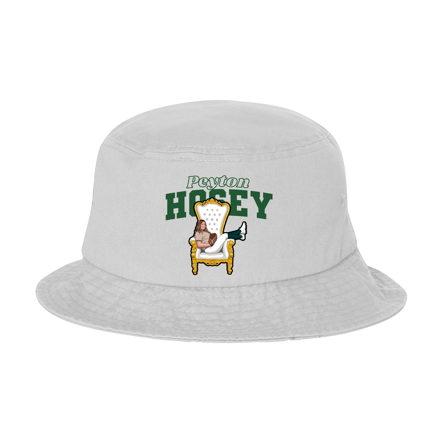 Bucket Cap — Name Arch in White