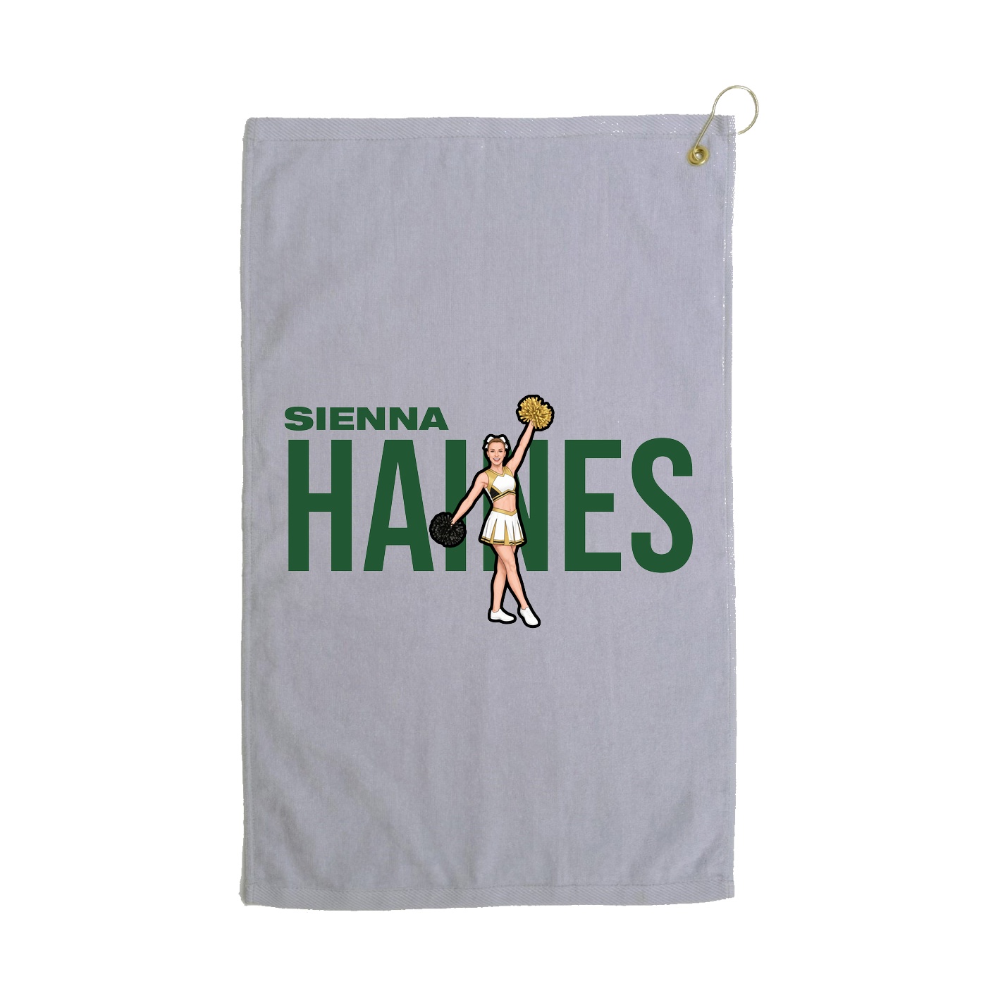 Golf Towel — Player Name in Grey