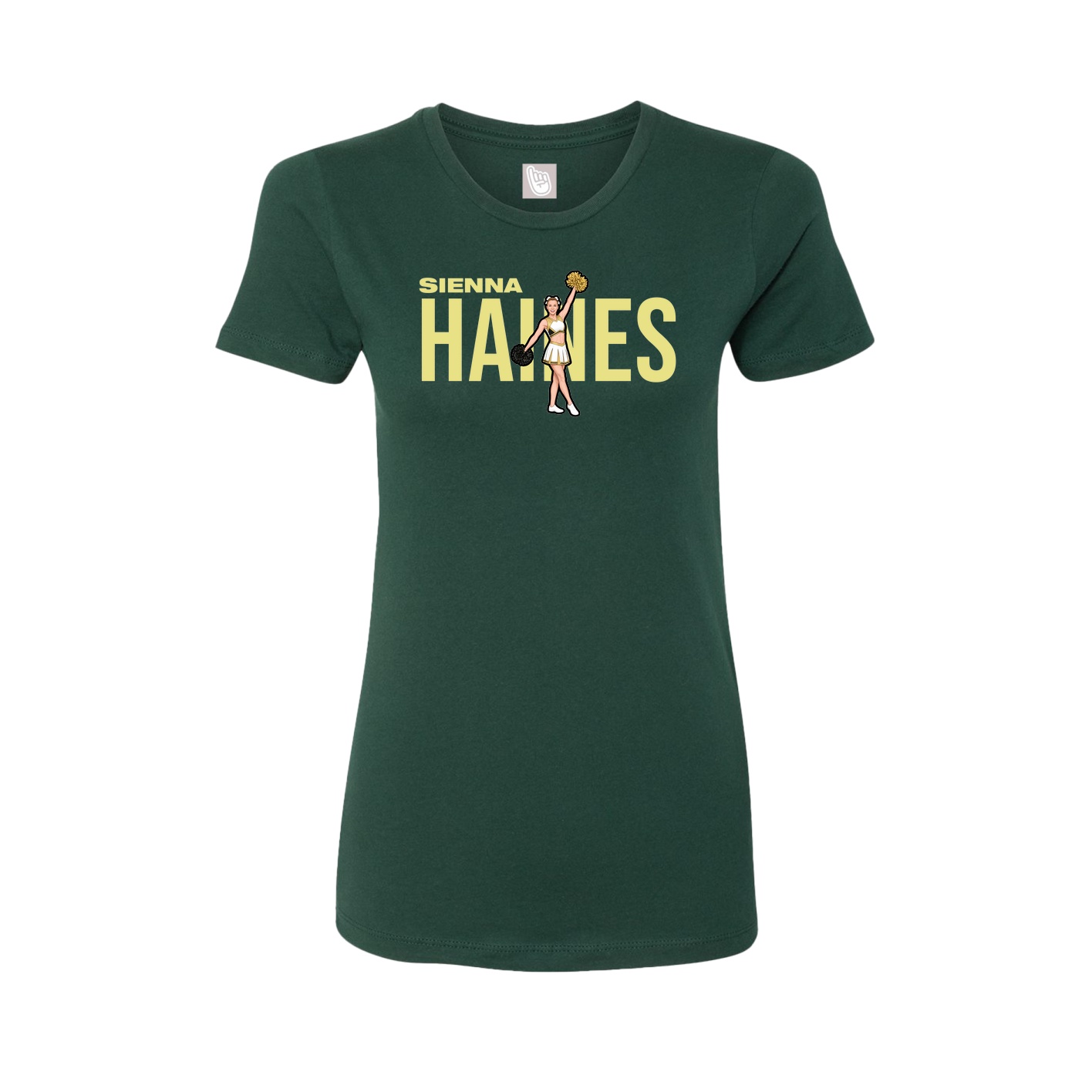 Fitted Women's Tee — Player Name in Green