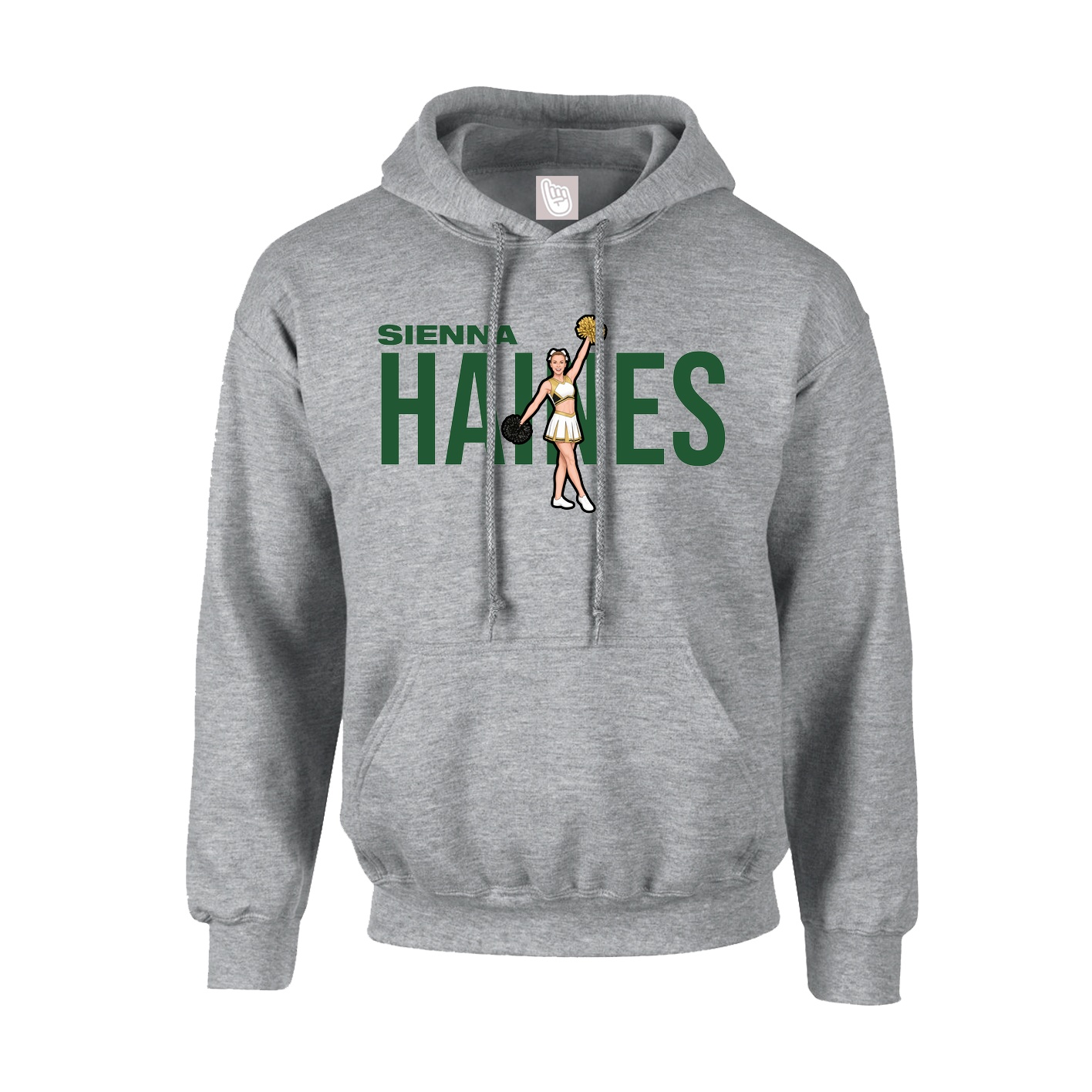 Youth Hoodie — Player Name in Grey