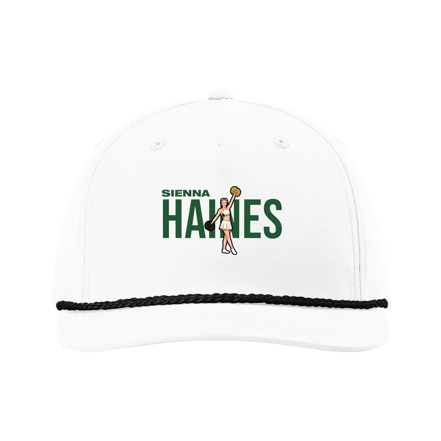 Five-Panel Classic Rope Cap — Player Name in White