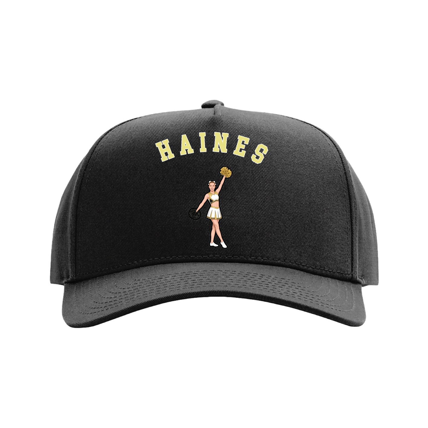 Full Fabric Five-Panel Champ Cap — Shirsey Arch in Black