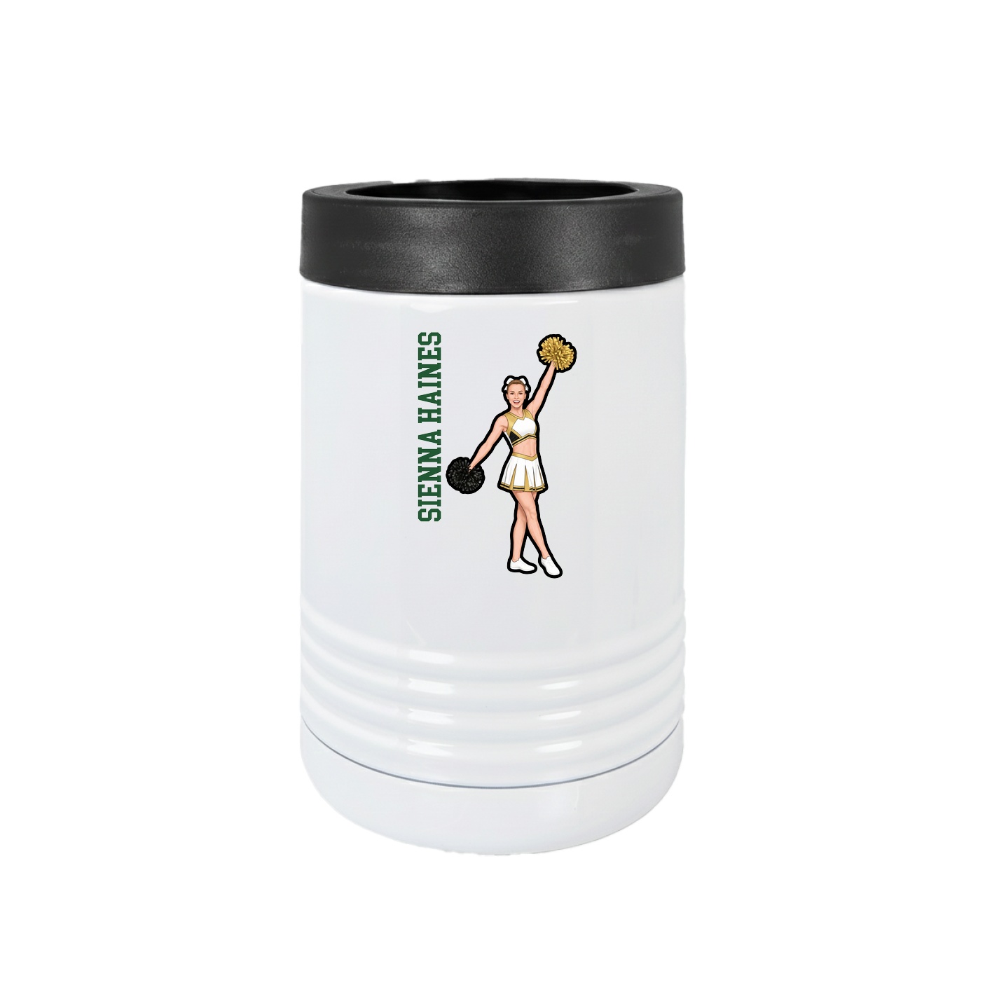 Beverage Holder — Name Vertical in White