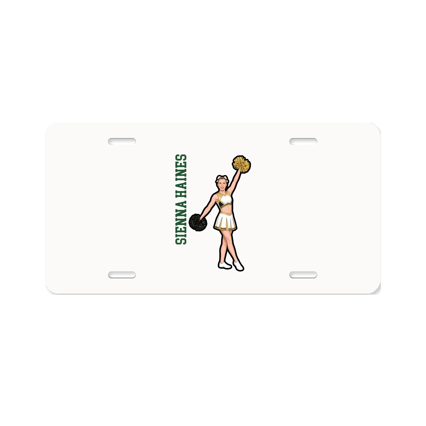 License Plate — Name Vertical in Classic