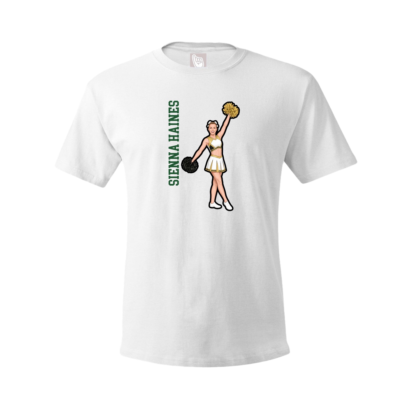 Tee — Name Vertical in White