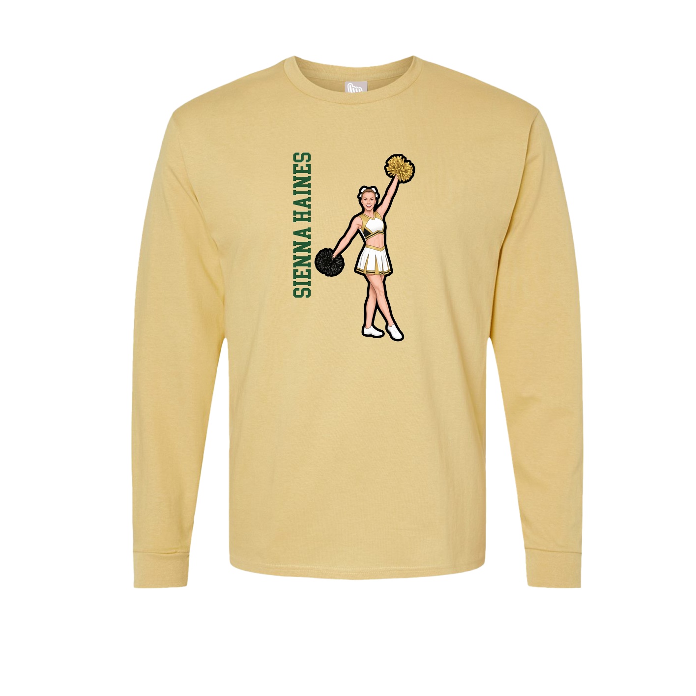 Long Sleeve Tee — Name Vertical in Vegas Gold