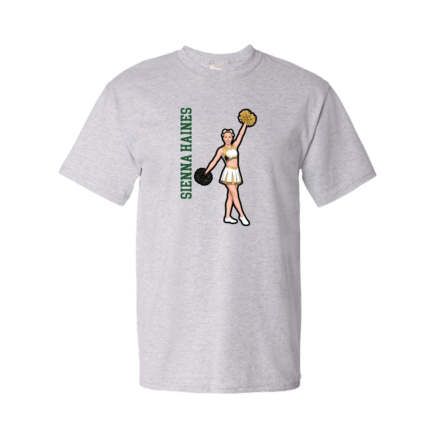 Youth Tee — Name Vertical in Grey