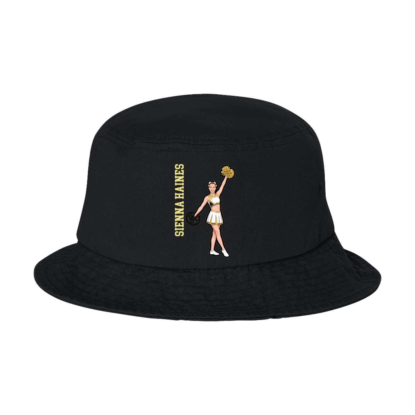 Bucket Cap — Name Vertical in Black