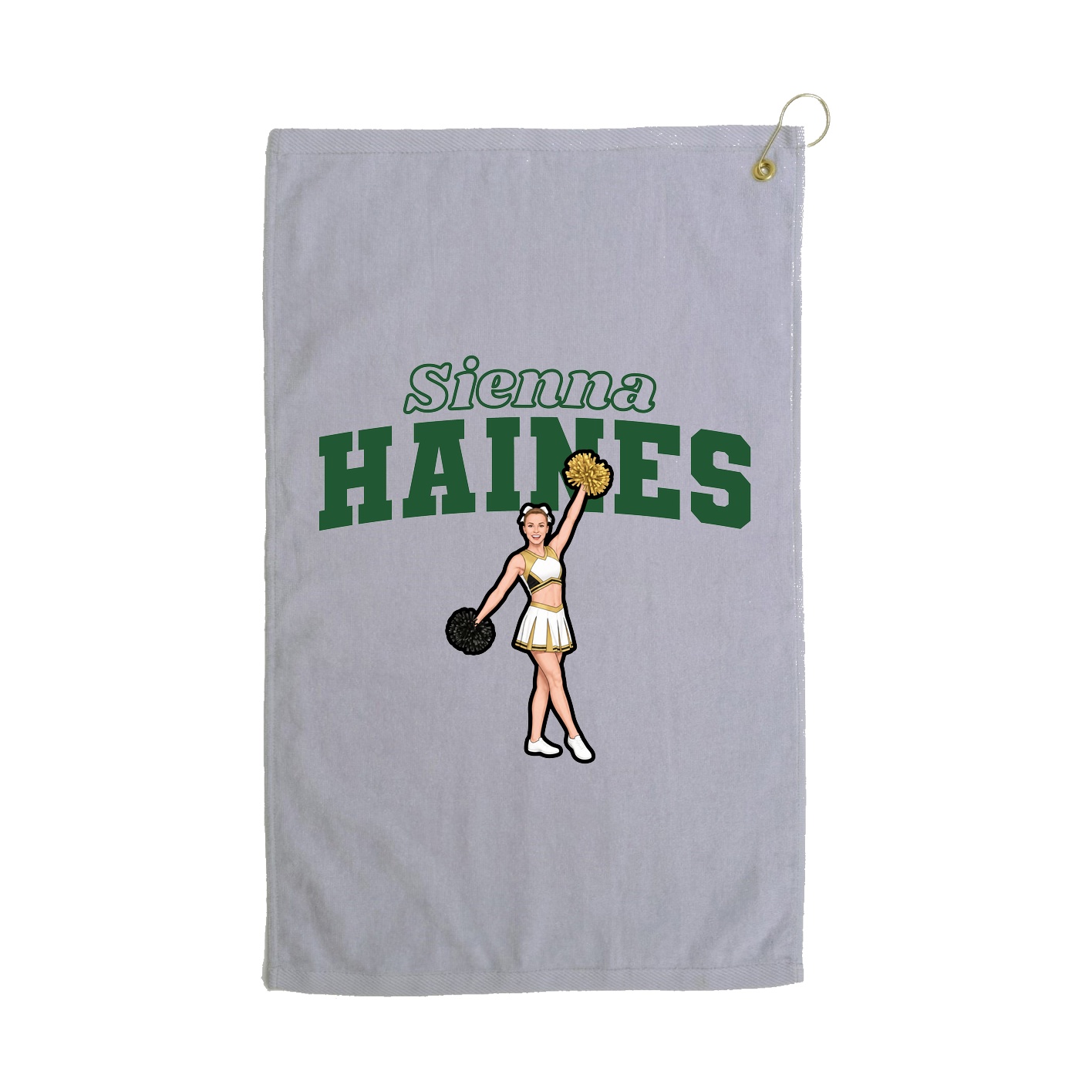 Golf Towel — Name Arch in Grey