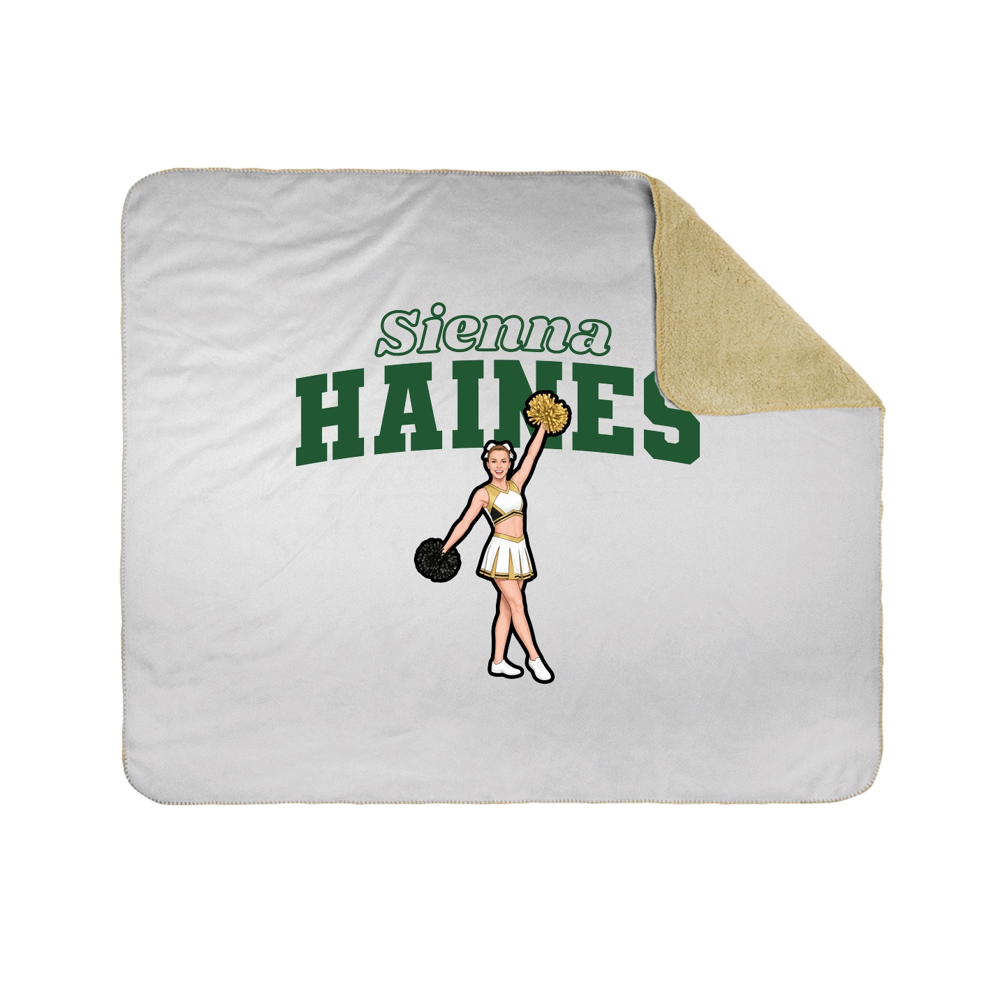 Throw Blanket — Name Arch in White