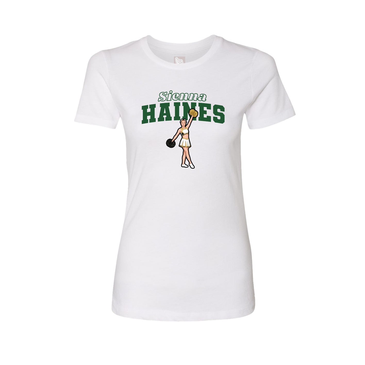 Fitted Women's Tee — Name Arch in White