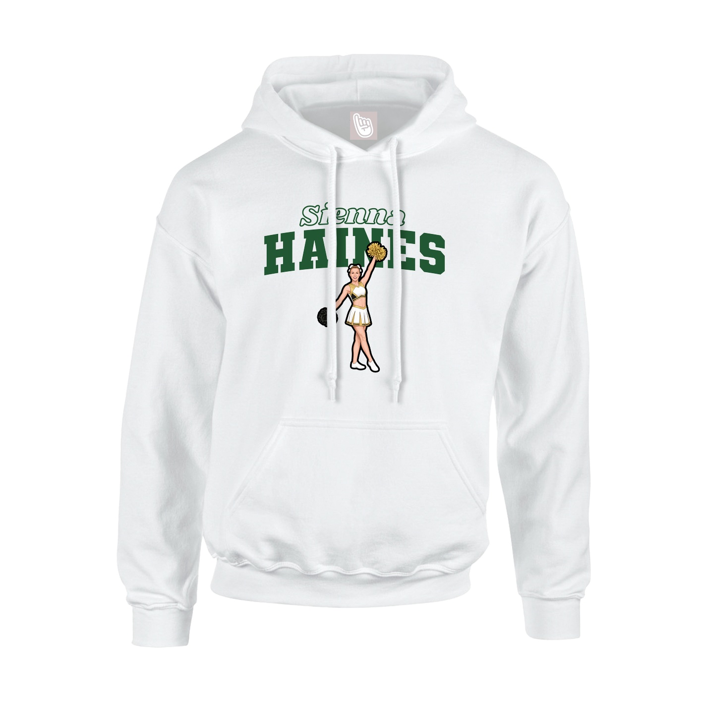 Hoodie — Name Arch in White