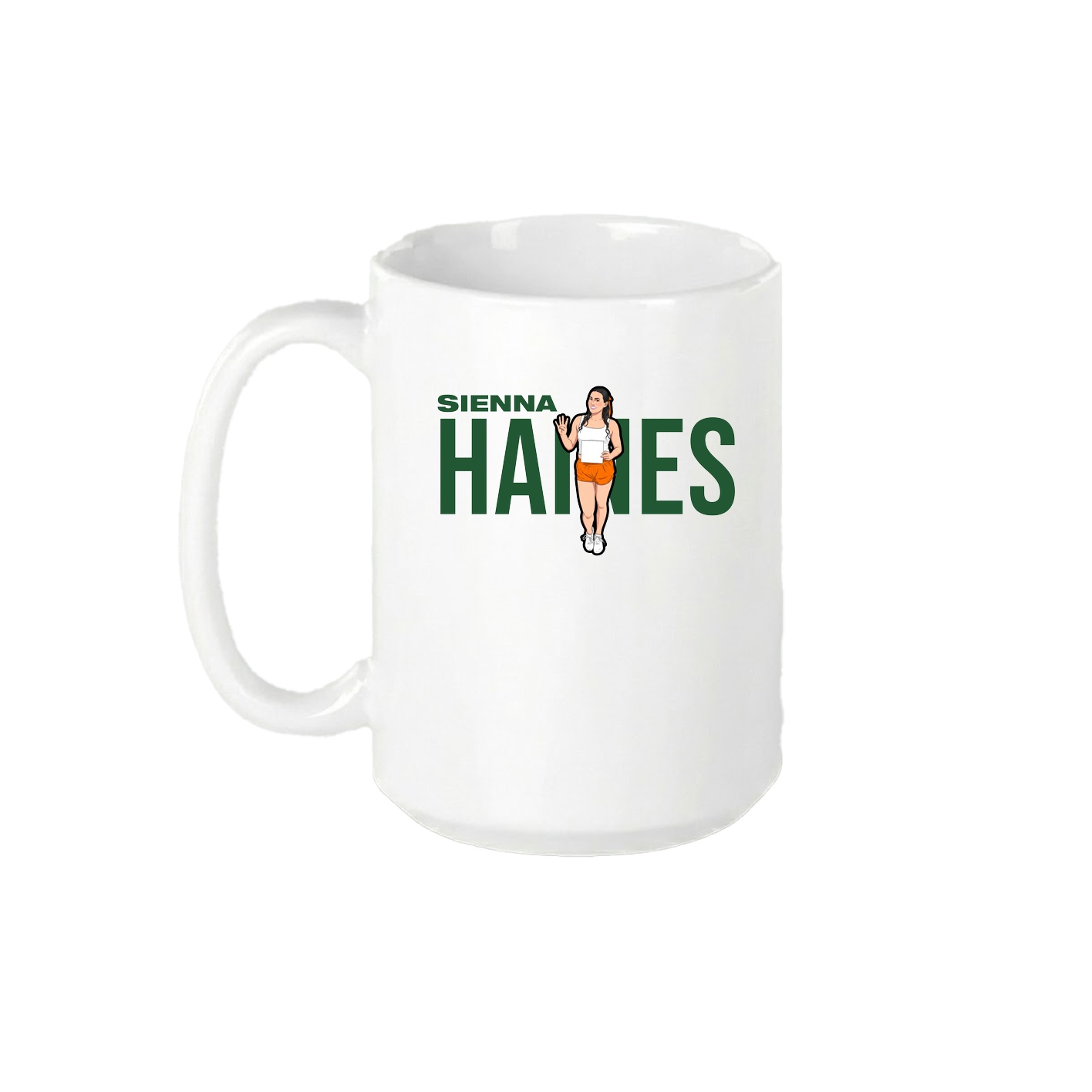15oz Coffee Mug — Player Name in White