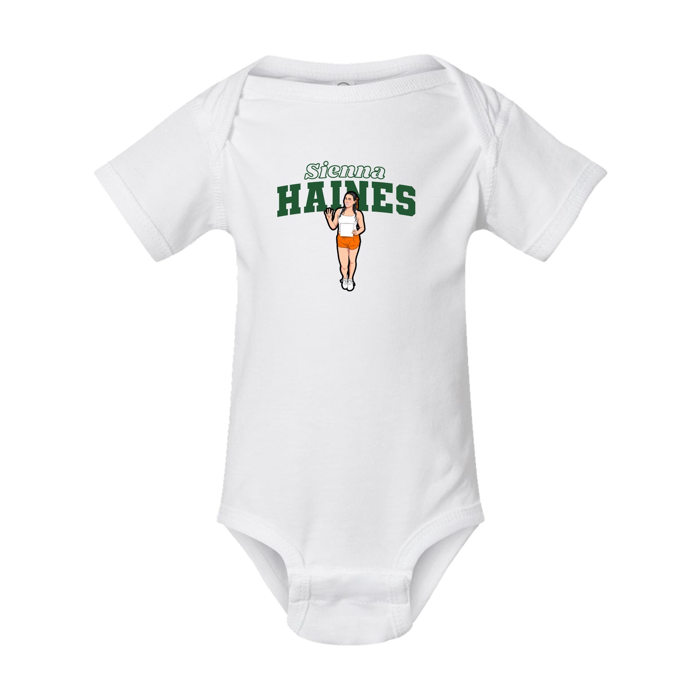 Baby Onesie — Name Arch in White
