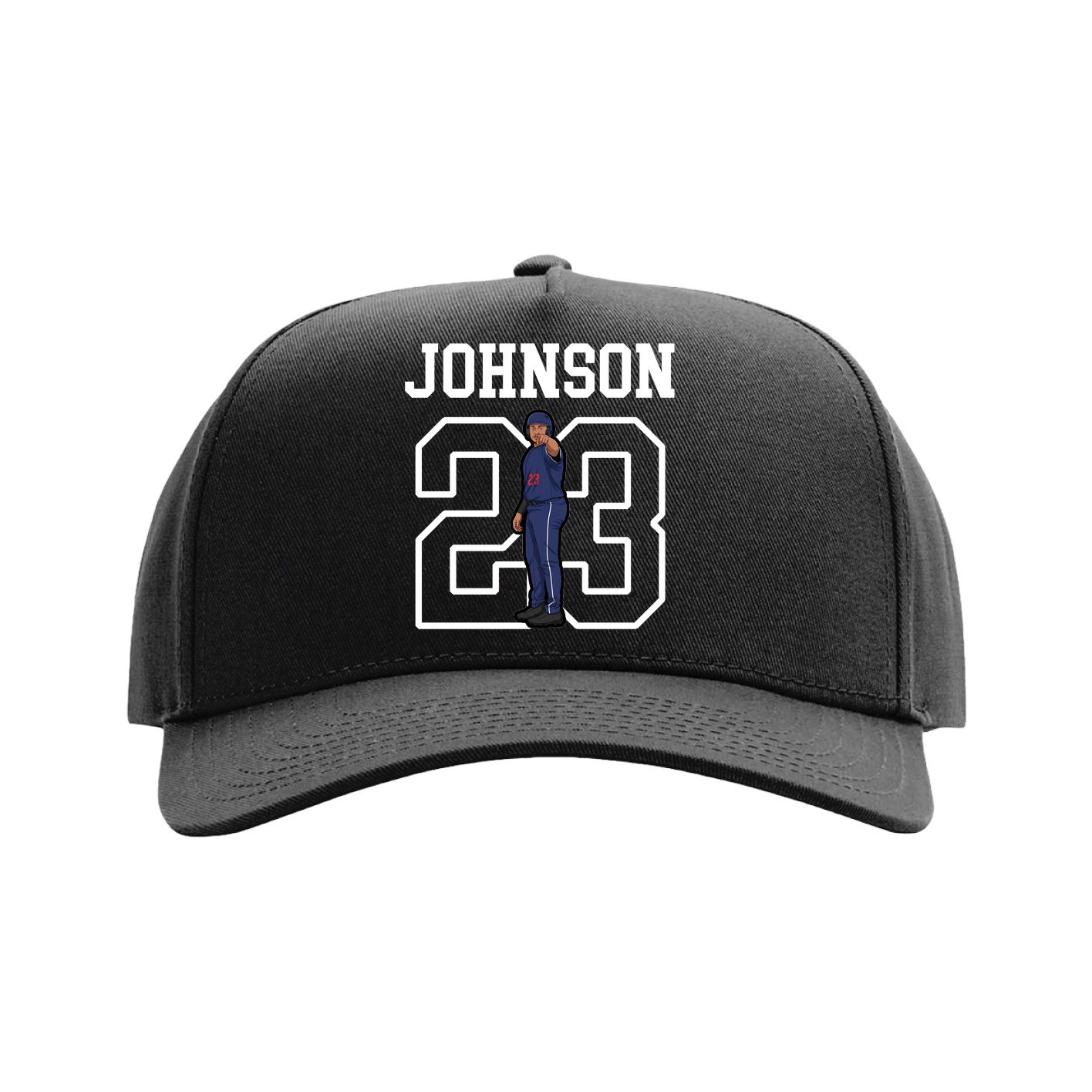 Full Fabric Five-Panel Champ Cap — Shirsey in Black