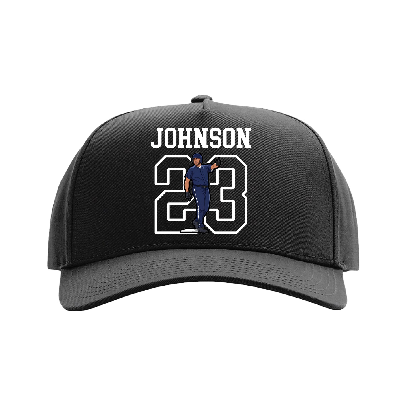 Full Fabric Five-Panel Champ Cap — Shirsey in Black
