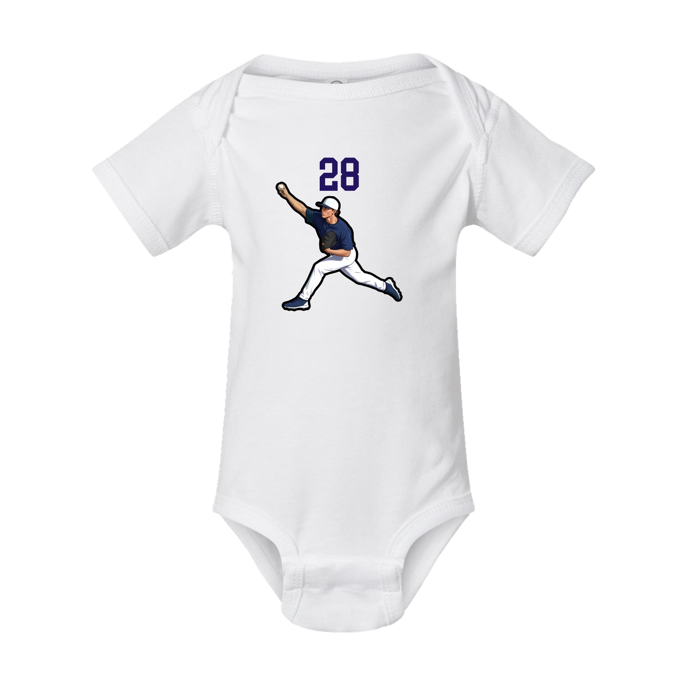 Baby Onesie — Number Top in White