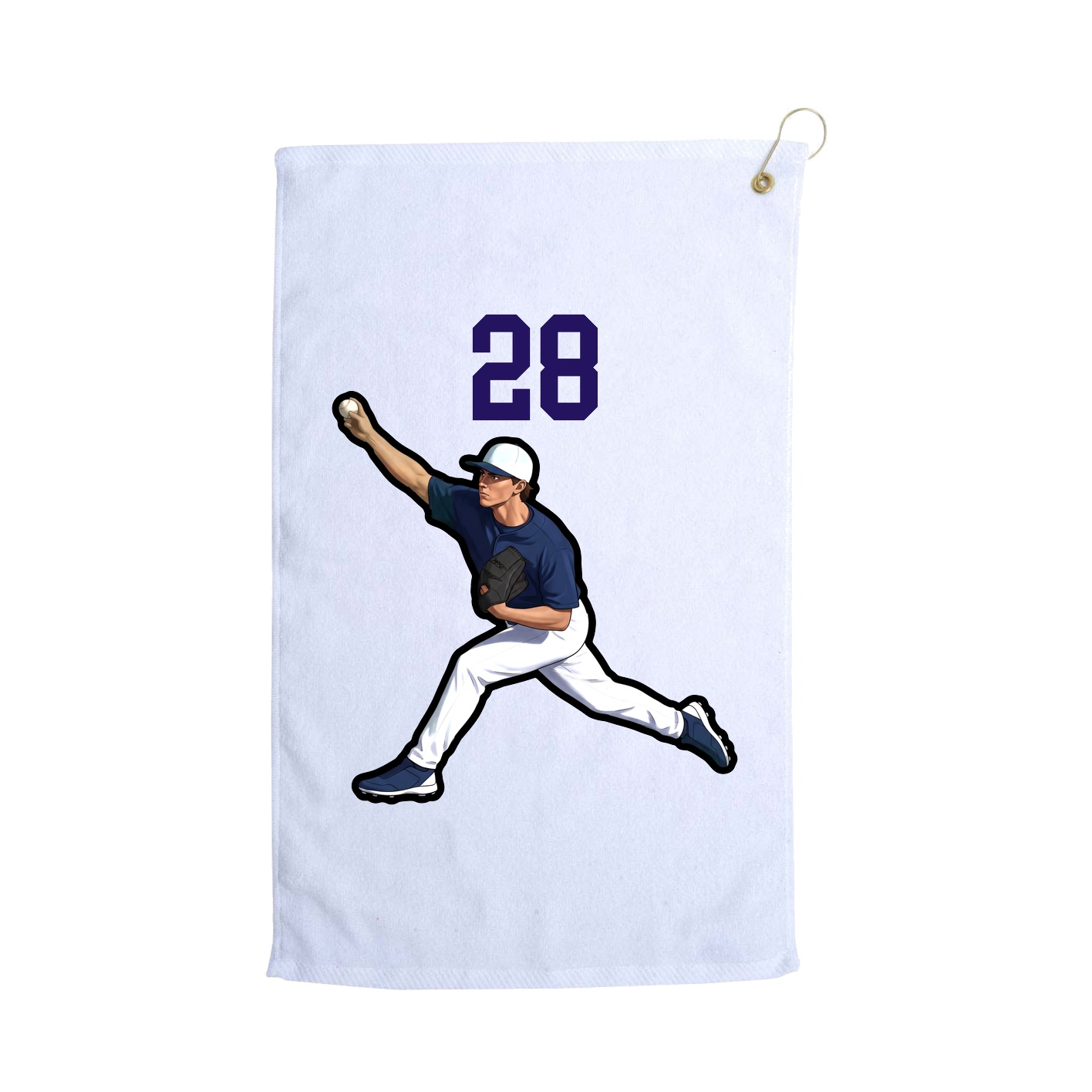Golf Towel — Number Top in White