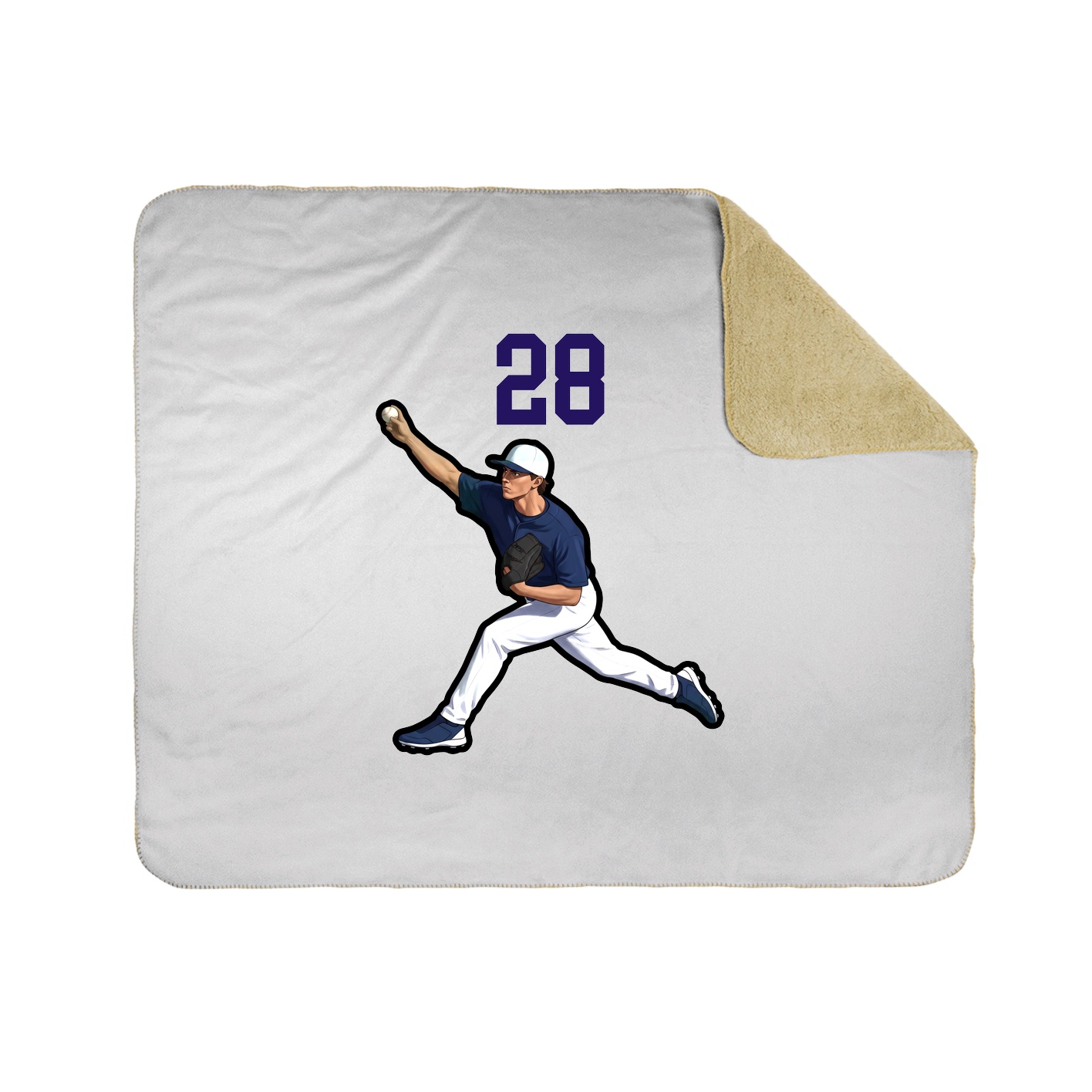 Throw Blanket — Number Top in White