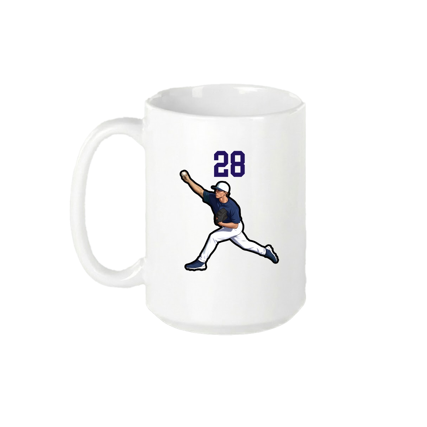 15oz Coffee Mug — Number Top in White
