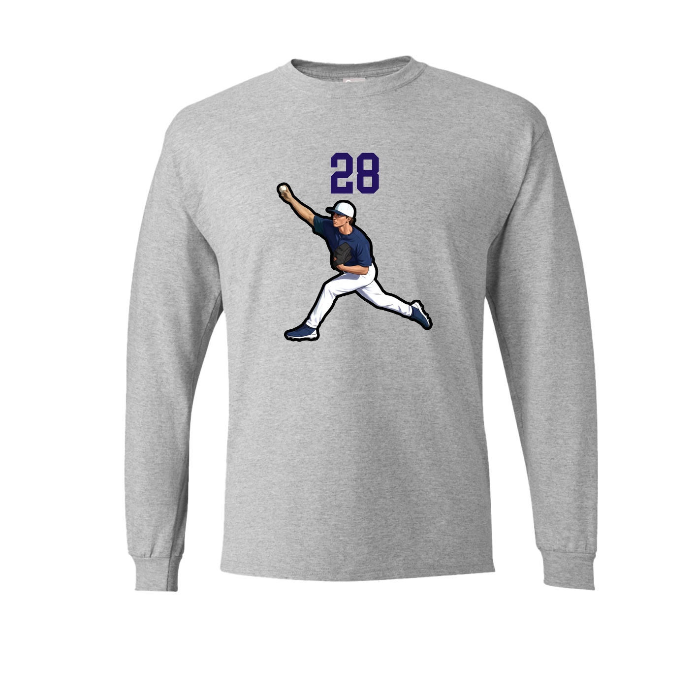 Long Sleeve Tee — Number Top in Grey