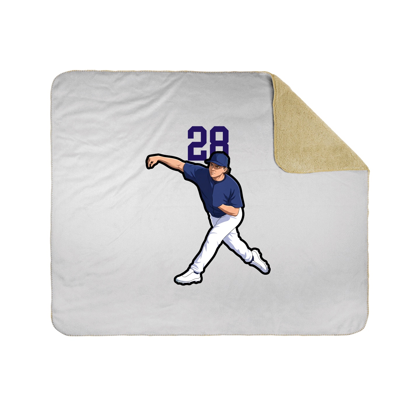 Throw Blanket — Number Top in White