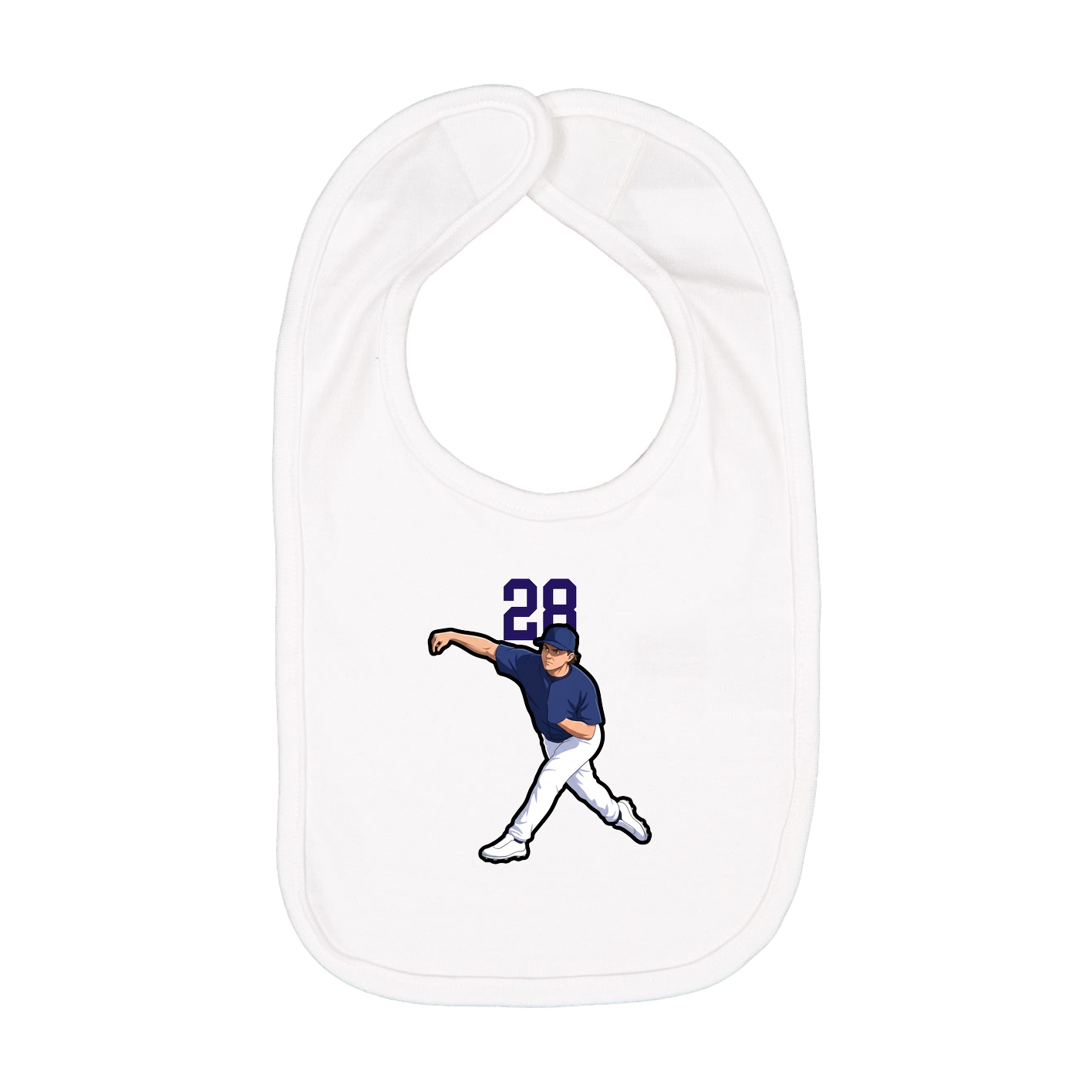 Infant Bib — Number Top in White