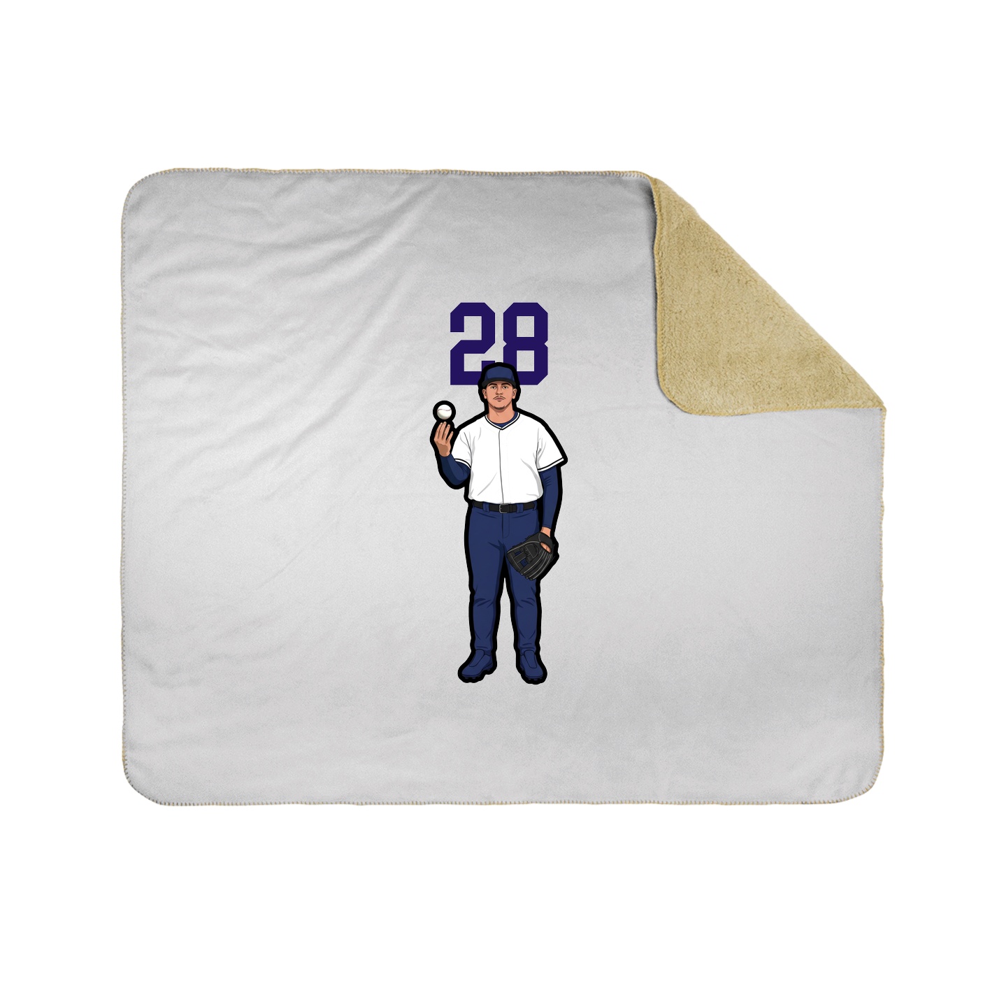 Throw Blanket — Number Top in White