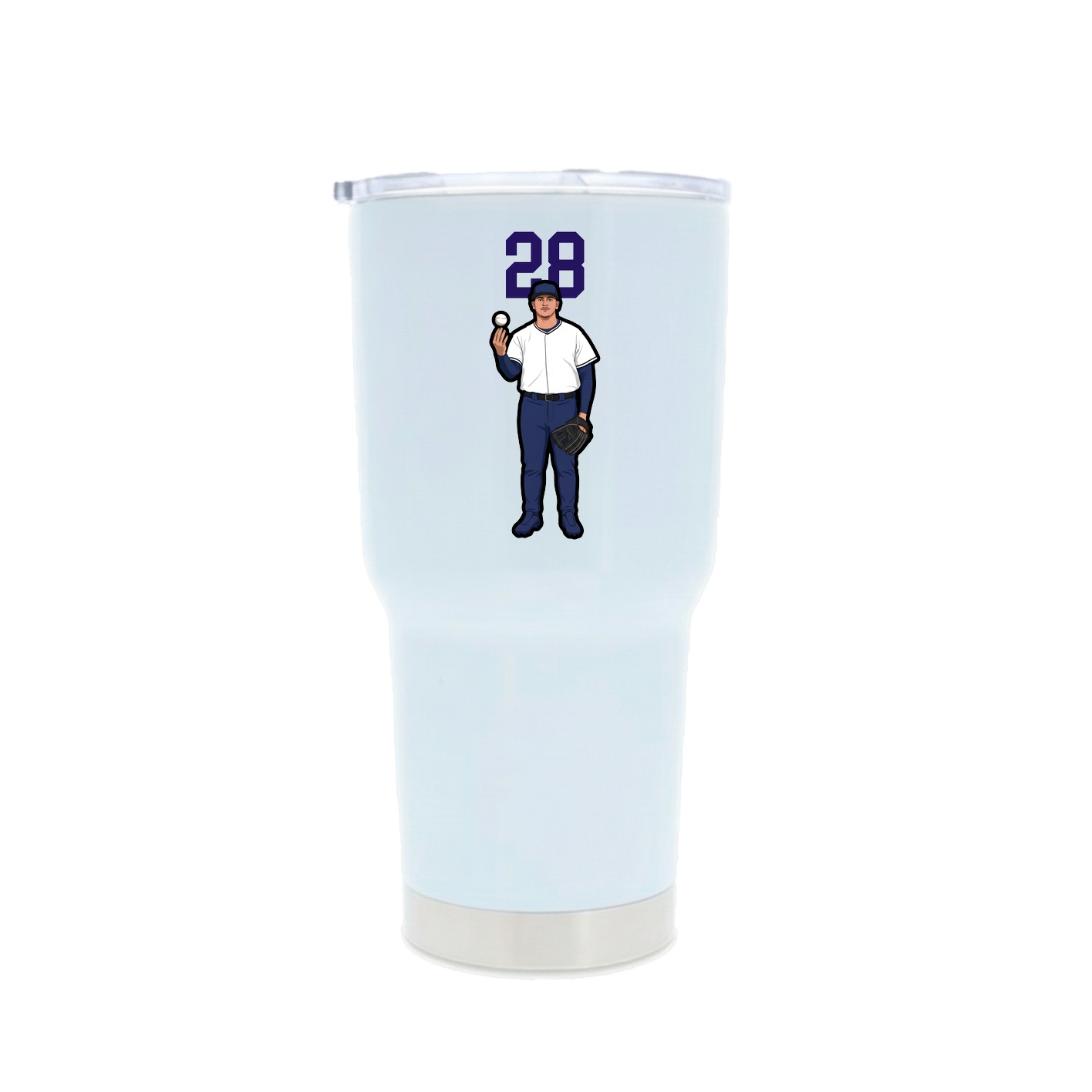30oz Stainless Steel Tumbler — Number Top in White