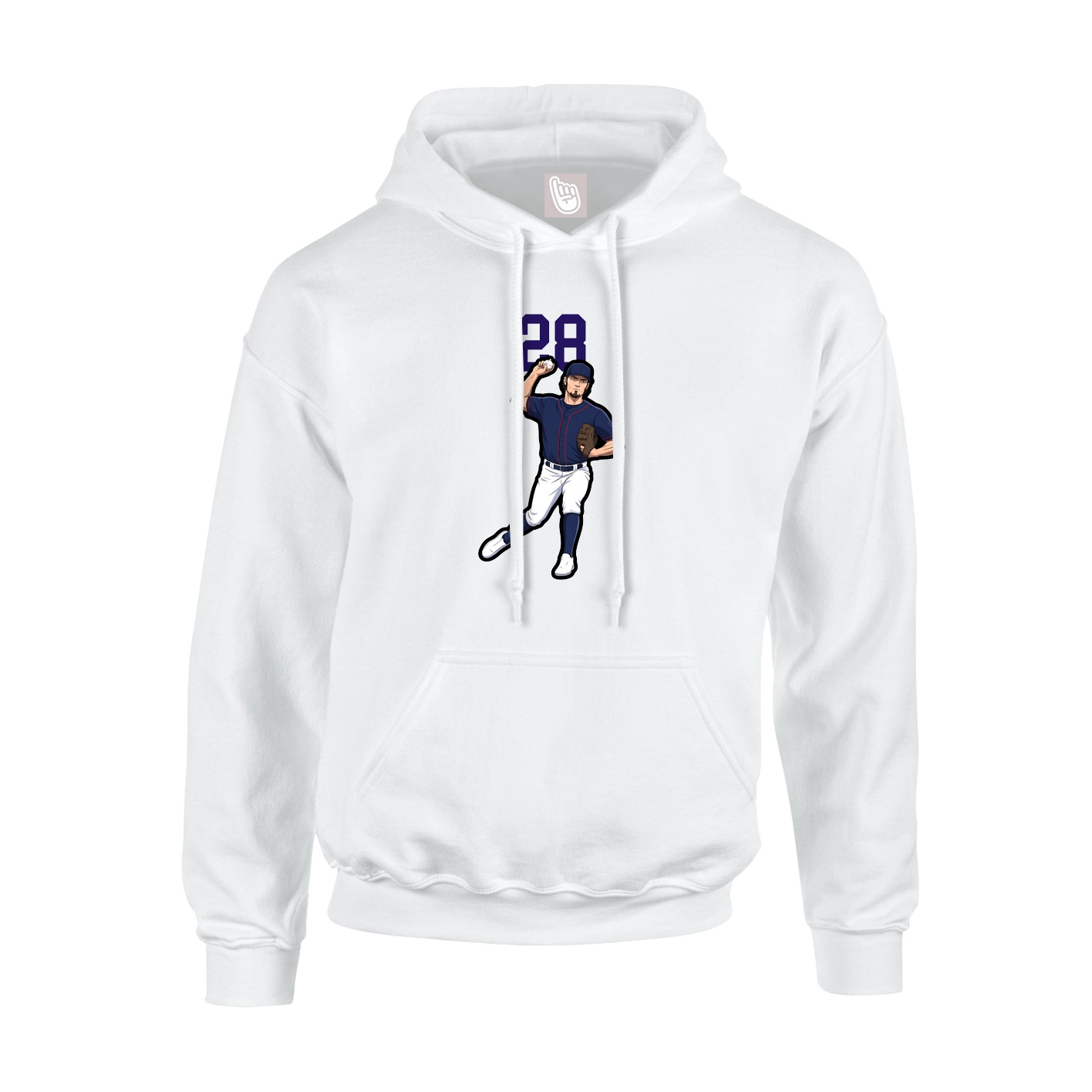 Youth Hoodie — Number Top in White