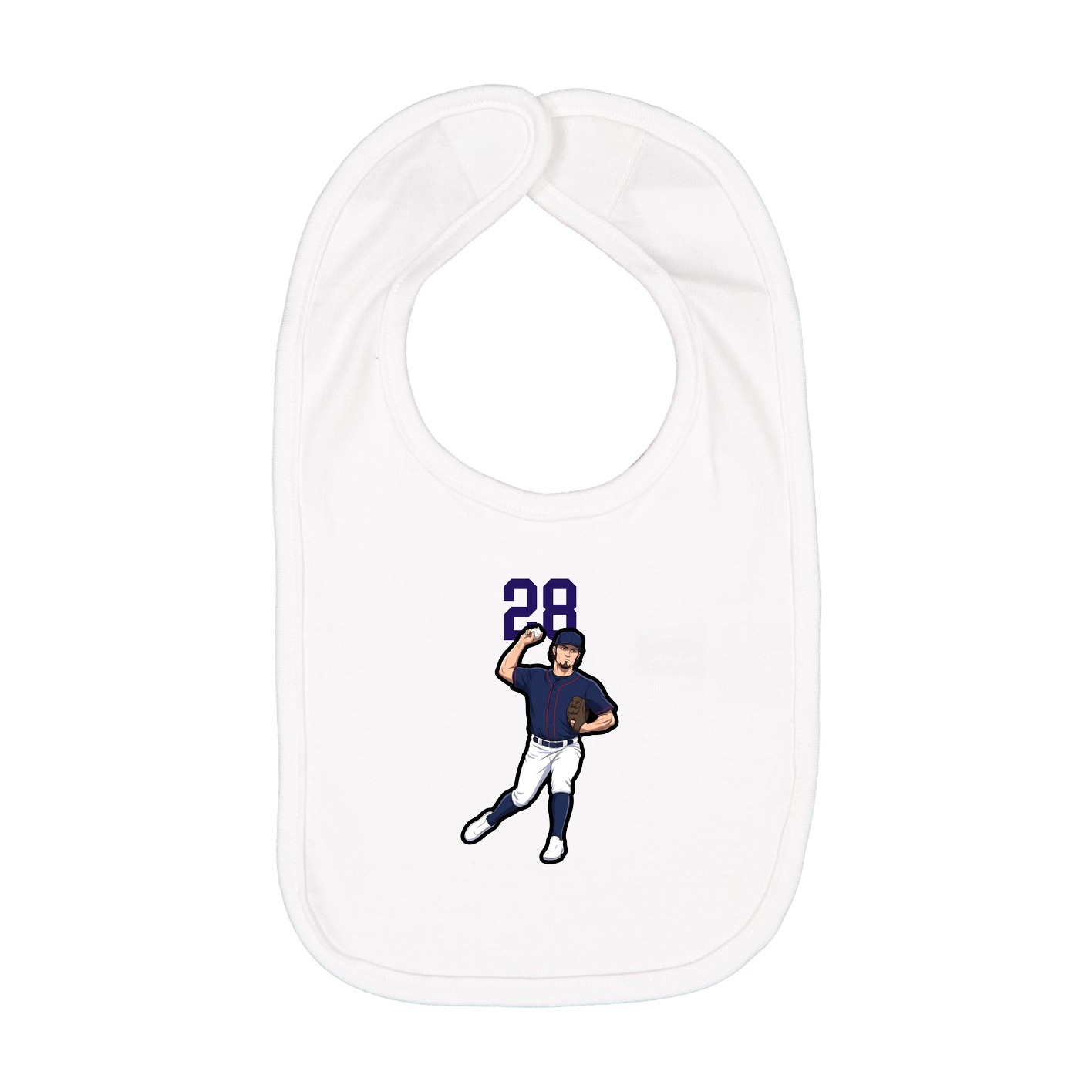 Infant Bib — Number Top in White