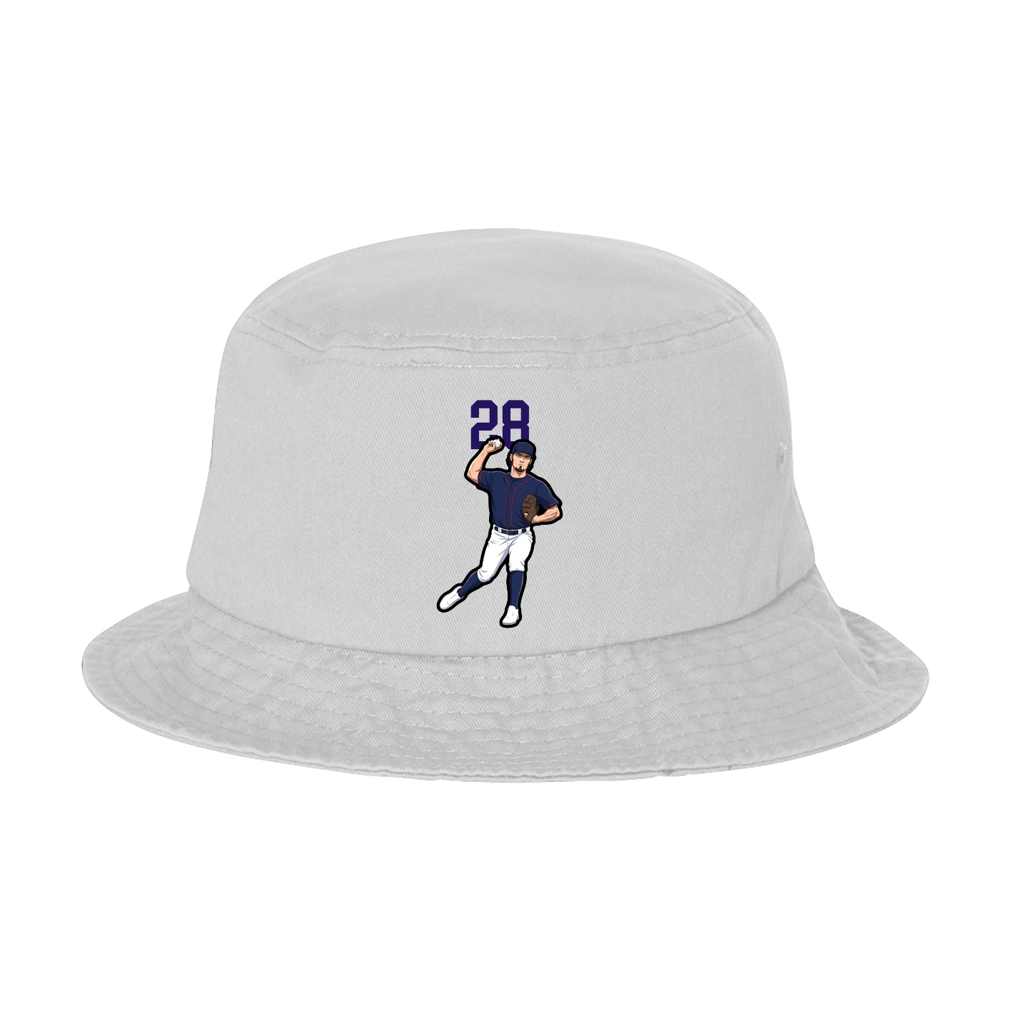 Bucket Cap — Number Top in White