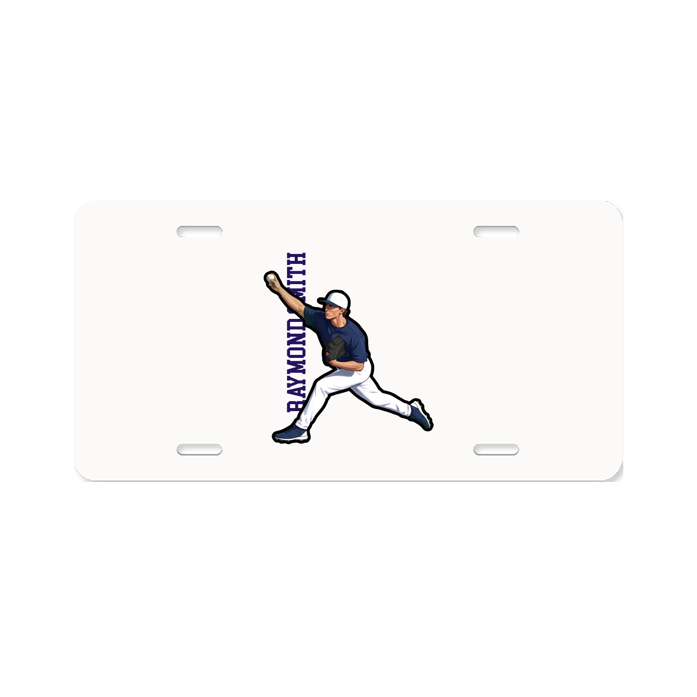 License Plate — Name Vertical in Classic