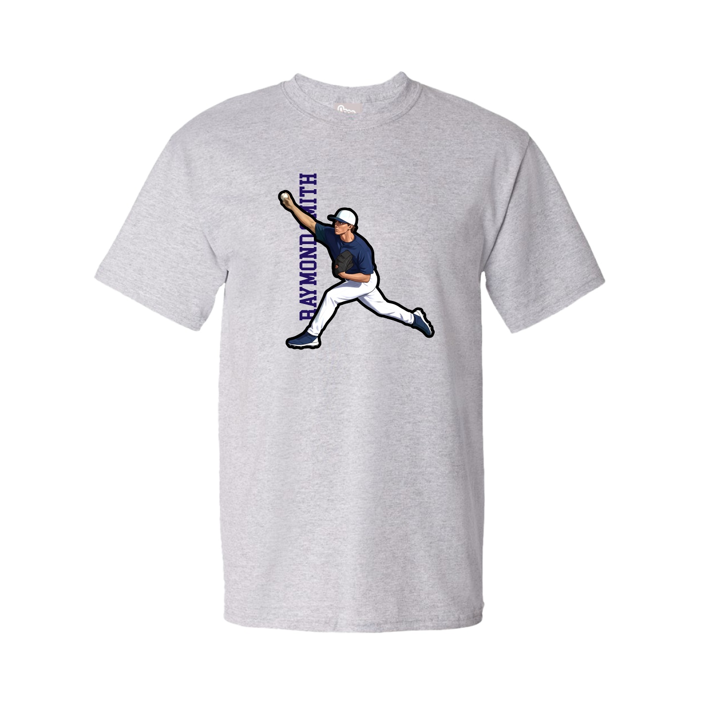Tee — Name Vertical in Grey