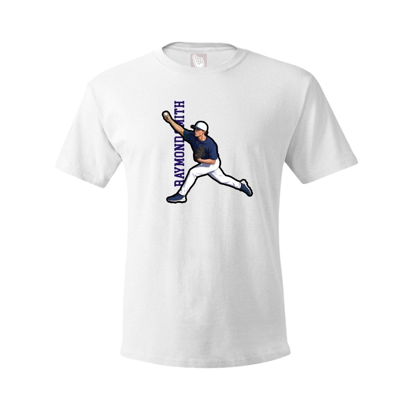 Youth Tee — Name Vertical in White