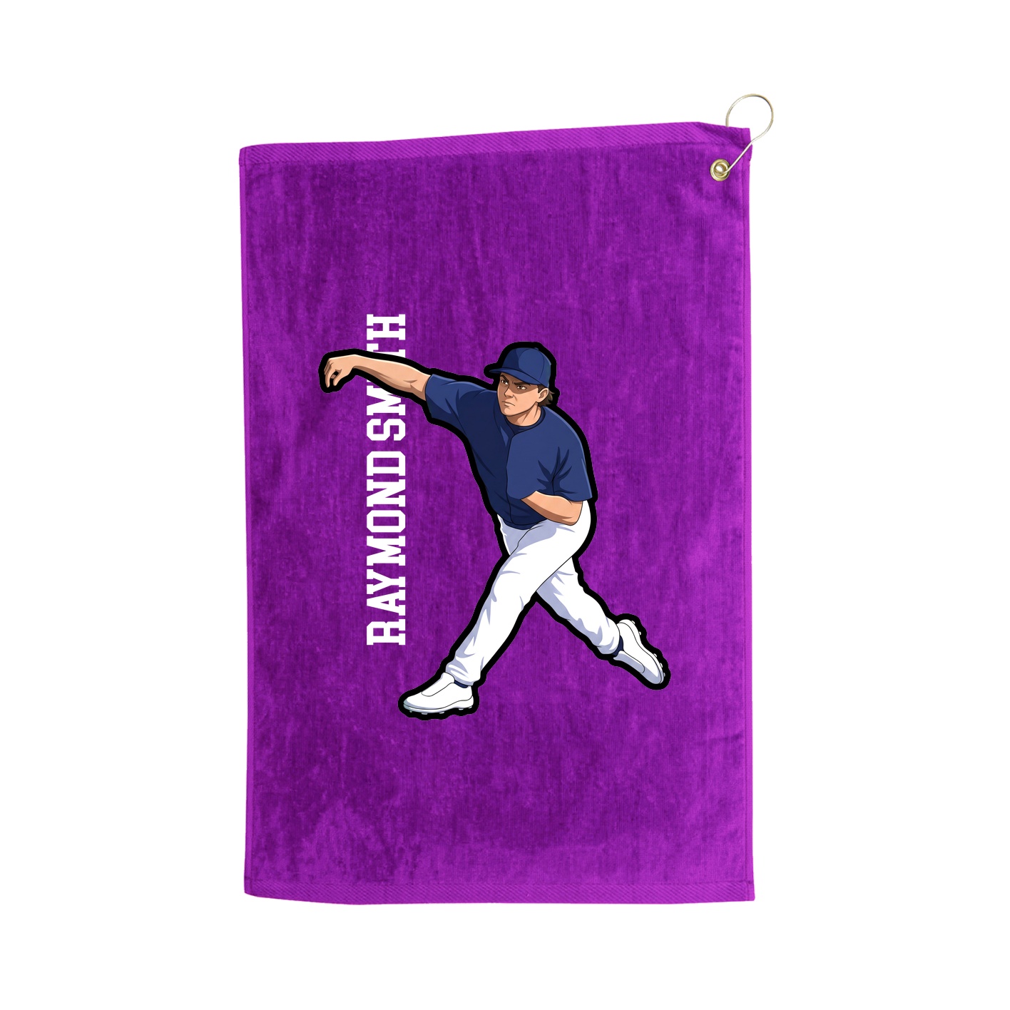 Golf Towel — Name Vertical in Purple