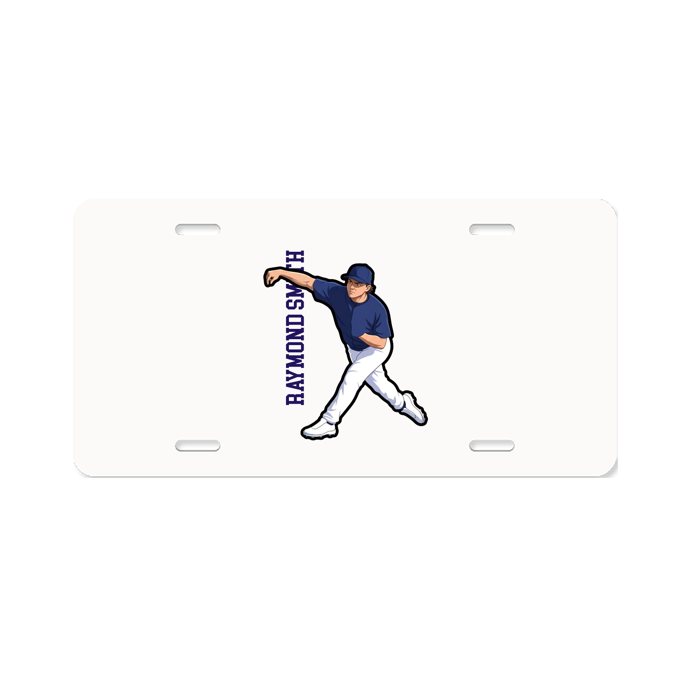 License Plate — Name Vertical in Classic
