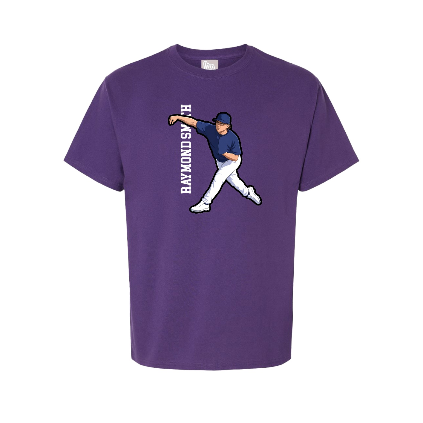 Tee — Name Vertical in Purple