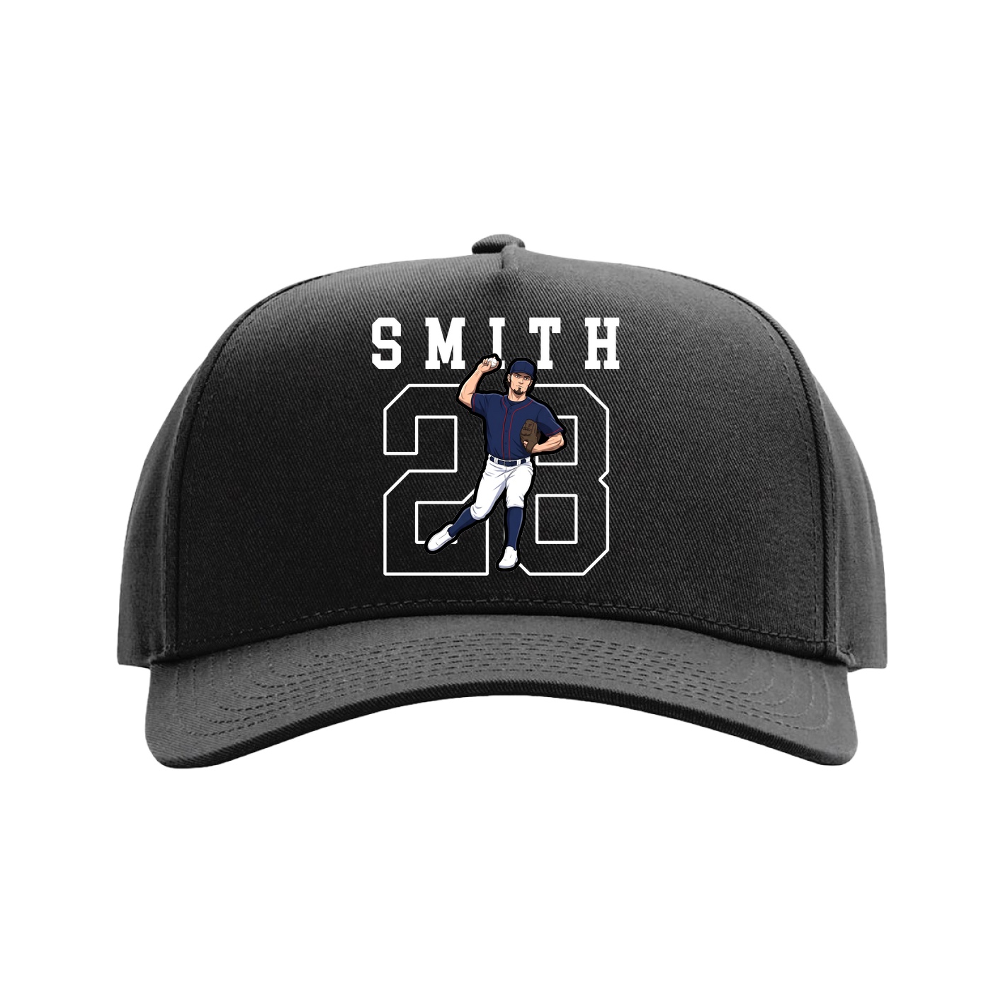 Full Fabric Five-Panel Champ Cap — Shirsey in Black