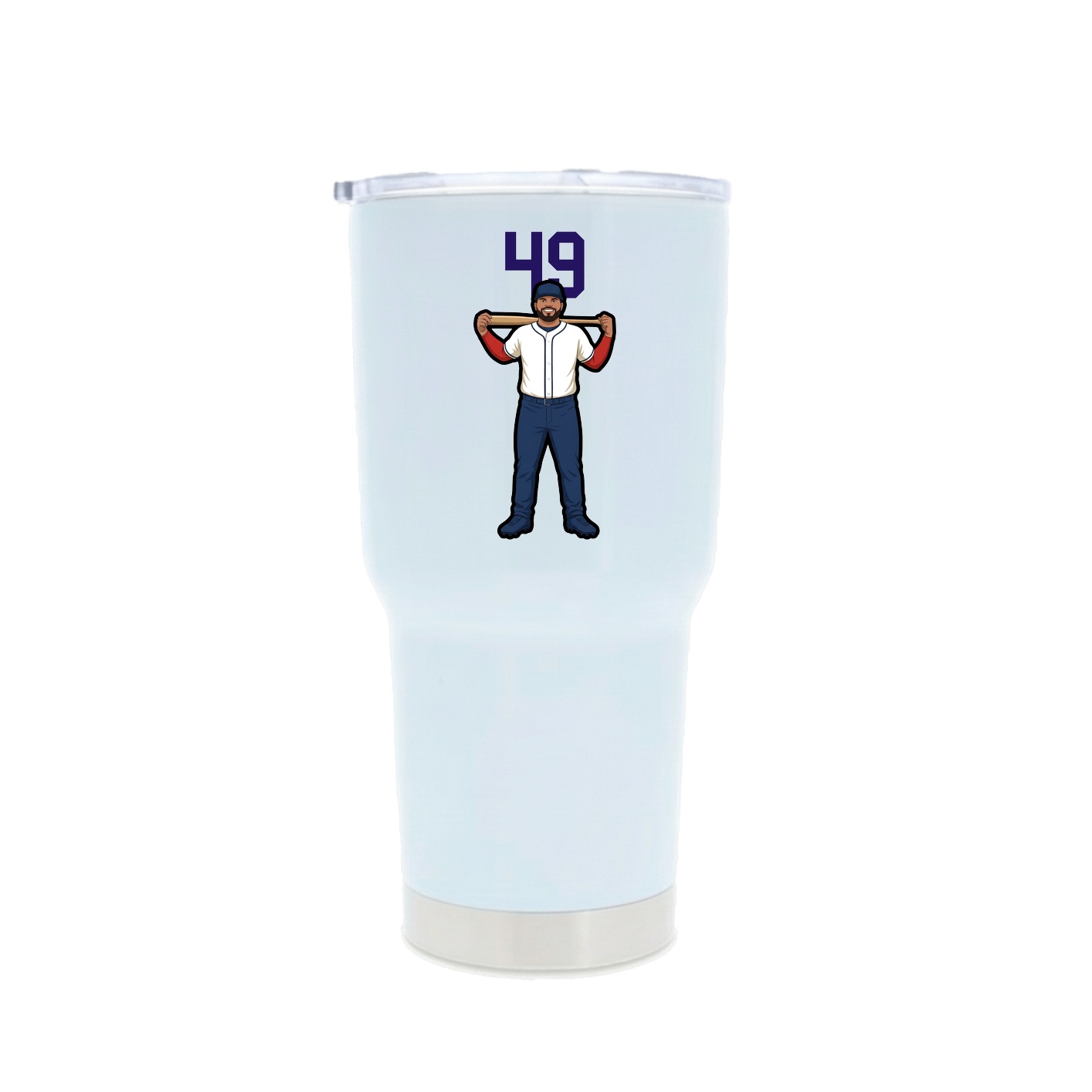 30oz Stainless Steel Tumbler — Number Top in White