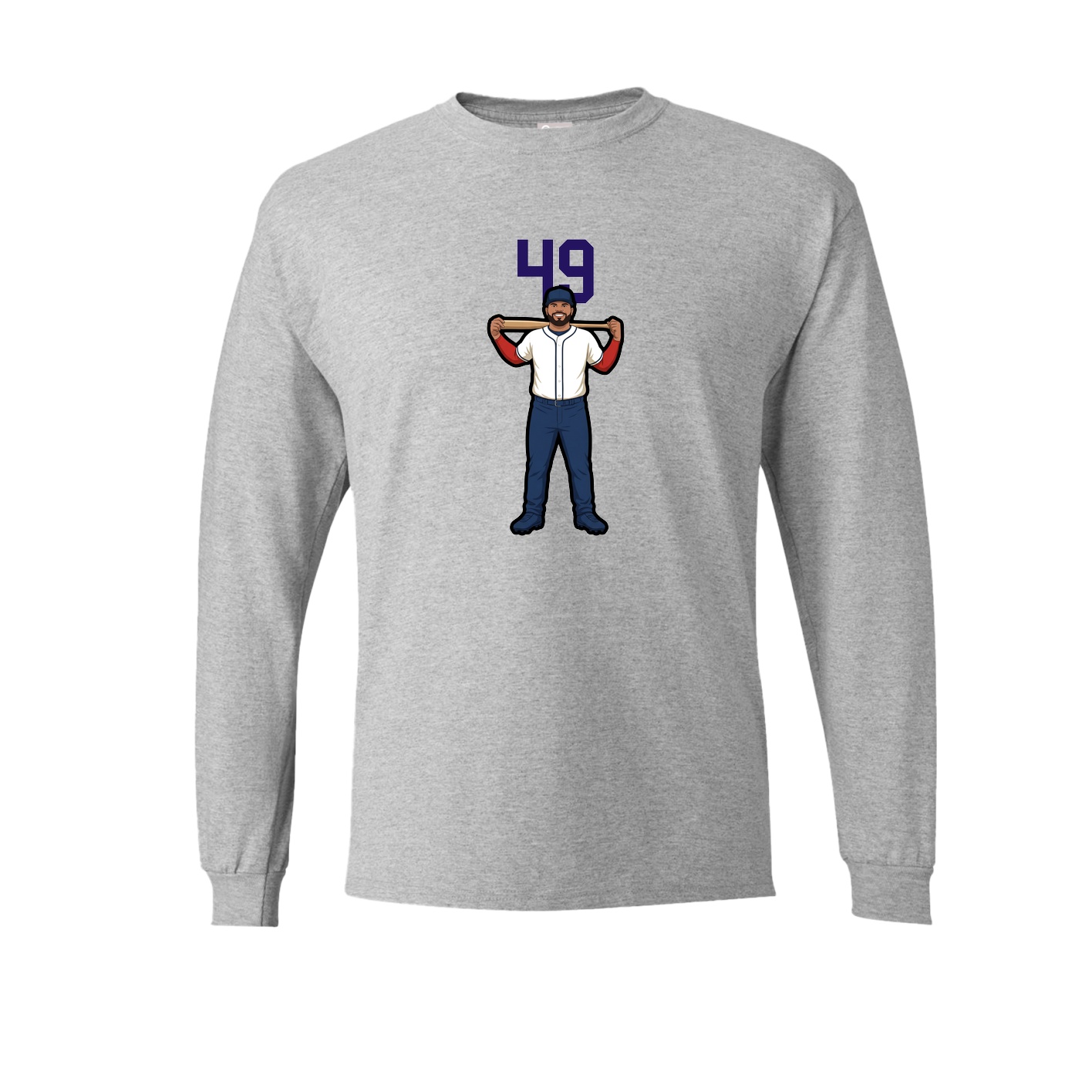 Long Sleeve Tee — Number Top in Grey