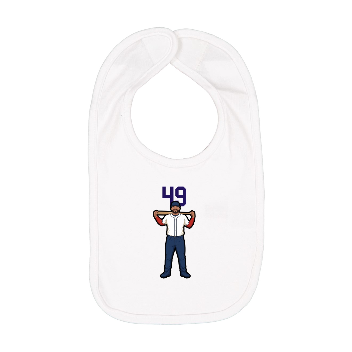 Infant Bib — Number Top in White